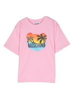 Moschino Kids t-shirt en coton à logo imprimé - Rose