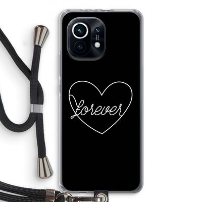 Forever heart black: Xiaomi Mi 11 Transparant Hoesje met koord
