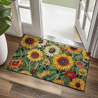 herfst zonnebloemen deurmat keukenmat vloermat antislip vloerkleed oliebestendig tapijt binnen buiten mat slaapkamer decor badkamer mat entreekleed Lightinthebox - thumbnail