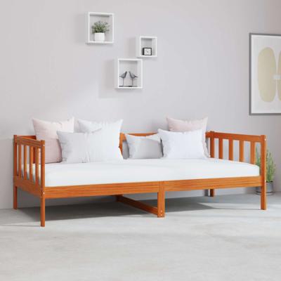 Dagtbed met matras met hoofdeinde Wasbruin en Wit 90 x 200 cm