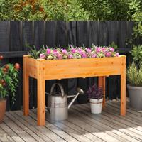 Hoge bed Hout Verhoogd Tuinbed Plantenbak met Drainageluchtjes Groentebed Plantenbed Rechthoekig 120 x 60 x 82 cm Bruin