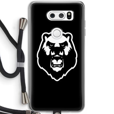 Angry Bear (black): LG V30 Transparant Hoesje met koord