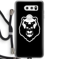 Angry Bear (black): LG V30 Transparant Hoesje met koord