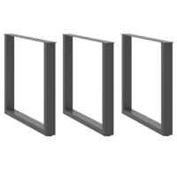 Eettafelpoten 3 st U-vormig 90x(72-73) cm staal antraciet