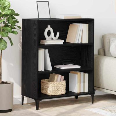 Dressoir Zwart eiken 32,5 x 69,5 x 90 cm Bewerkt hout