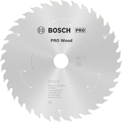 Bosch Accessories PRO Wood cordless 2608837686 Hardmetaal-cirkelzaagblad 165 x 20 mm Aantal tanden: 36 1 stuk(s)