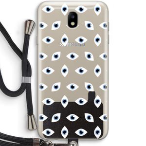 Eyes pattern: Samsung Galaxy J7 (2017) Transparant Hoesje met koord