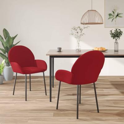 Eetkamerstoelen 2 st fluweel wijnrood