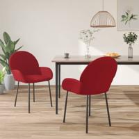 Eetkamerstoelen 2 st fluweel wijnrood