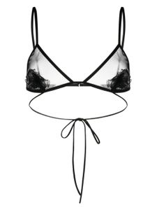 Nensi Dojaka soutien-gorge à appliques fleurs - Noir