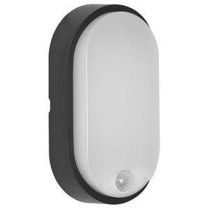 LED lamp ovaal 10W 4000K 700 lumen IP64 Bewegingssensor Zwart Megatron