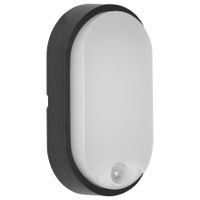 LED lamp ovaal 10W 4000K 700 lumen IP64 Bewegingssensor Zwart Megatron - thumbnail