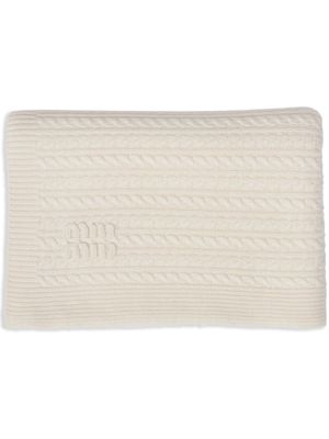 Miu Miu couverture en maille torsadée - Blanc