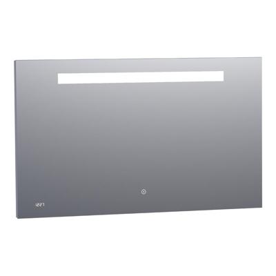 Brauer Quartz Spiegel - Rechthoekig - 120 cm - met Directe LED-Verlichting - Dimbaar - met Touchbediening - met Klok