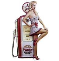 Pin-up Gas Pump Garage Gasoline Metalen Bord Met Relief XXL 55 x 83 cm