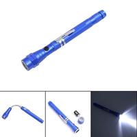 2 stuks 1W flexibele magneet Camping Hengelsport telescopische 360 graden hoofd zaklamp buiten toorts magnetische pick-up tool lamp (blauw)