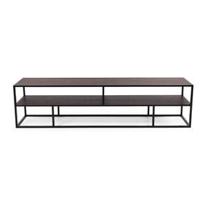 Tv-meubel 'Luuk' 200cm, kleur zwart / bruin hout