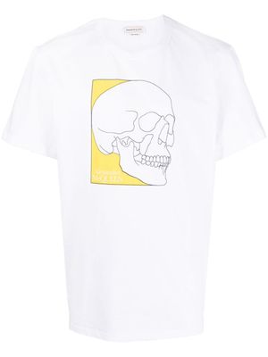 Alexander McQueen t-shirt en coton à imprimé tête de mort - Blanc
