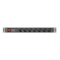 Stopcontactenstrip 7 Tomas met Interruptor Lanberg PDU-07F-0200-IEC-BK 2500 W 220-250 V 10 A