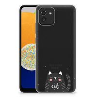 Samsung Galaxy A03 Telefoonhoesje met Naam Cat Good Day - thumbnail