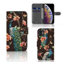 Apple iPhone 11 | Telefoonhoesje | Met pasjeshouder | Pauw met Bloemen