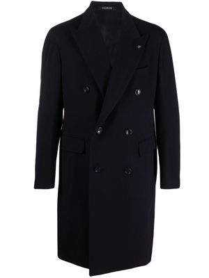 Tagliatore manteau croisé à détail de broche - Bleu