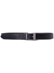 Armani Exchange ceinture à boucle à logo gravé - Marron