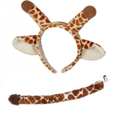 Dieren verkleed setje - Giraffe - voor kinderen - Oren en een staart Dieren verkleed setje - Giraffe - voor kinderen - Oren en een staart