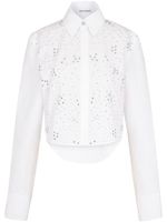 Rabanne chemise crop à détails de clous - Blanc