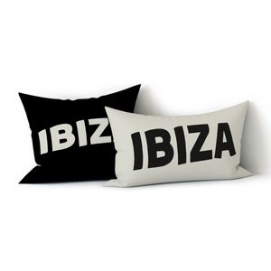 Tuinkussen Ibiza Zwart Wit 45x45cm. Complete set