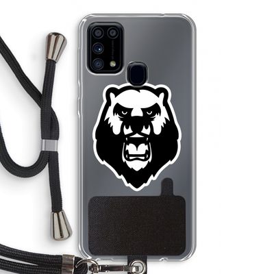 Angry Bear (white): Samsung Galaxy M31 Transparant Hoesje met koord