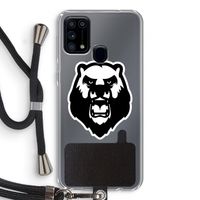 Angry Bear (white): Samsung Galaxy M31 Transparant Hoesje met koord