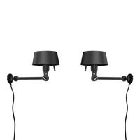 Tonone Bolt Bed Underfit wandlamp met stekker set van 2 Smokey Black