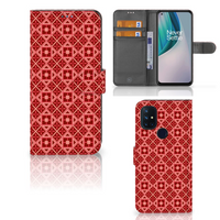 OnePlus Nord N10 Telefoon Hoesje Batik Rood - thumbnail