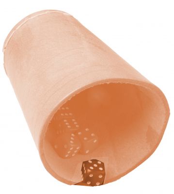 Longfield Games Dobbelbeker naturel leder lichtbruin/beige 8,5 cm Longfield Games Dobbelbeker naturel leder lichtbruin/beige 8,5 cm