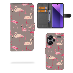 Xiaomi Redmi Note 13 Pro Plus Telefoonhoesje met Pasjes Flamingo