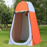 Kleding veranderende Badtent met raam enkel grootte: 190x120x120cm (oranje)