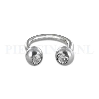 Circulair barbell 1.6 mm kristal