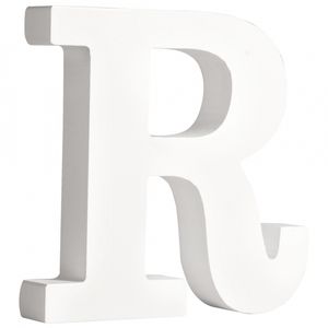 Witte houten letter R 11 cm   -