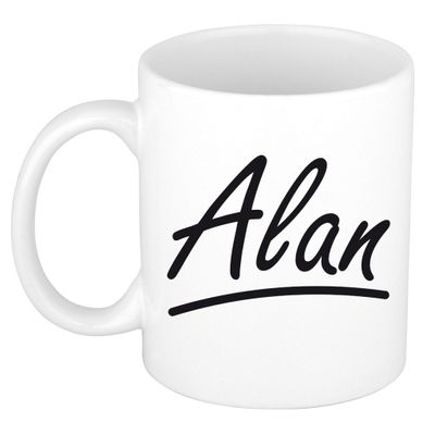 Naam cadeau mok / beker Alan met sierlijke letters 300 ml