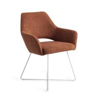 Jesper Home Eetkamerstoel 'Yanai' Cross White, kleur Tuscan Terra