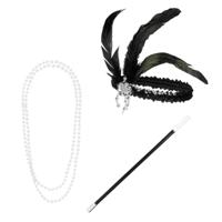 Carnaval/Verkleed accessoires Roaring Twenties - Charleston set - haarband/ketting/pijpje - thumbnail