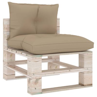 vidaXL Bankkussens pallet 2 st stof beige vidaXL Bankkussens pallet 2 st stof beige