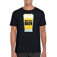 Fout oud en nieuw t-shirt Happy New Beer / Year zwart voor heren - thumbnail