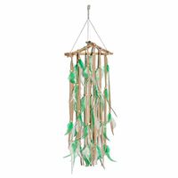 Mobile Hanging Bamboo Triangle (Wit/Groen) - thumbnail