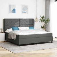 Boxspring bed met matras Donkergrijs 200 x 200 cm Stof