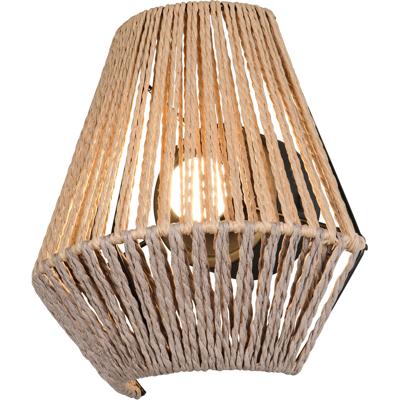 LED Wandlamp - Trion Kato - 1 Lichtpunt van 1.5 Watt - Warm Wit 3000K - Aanraakschakelaar - USB-aansluiting - IP20 - Bruin - Papier Garen