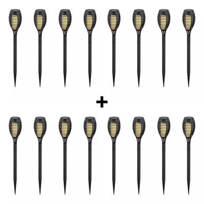 16-pack Youth Fire LED Solarlamp tuinfakkel - met vlammeneffect - incl. schemersensor - 2200K extra warm wit - IP44 Spatwaterdicht - Prikspot 50cm - Solar tuinverlichting