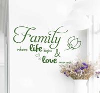 Tekst muursticker family & love - thumbnail