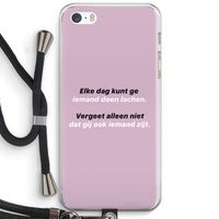 gij zijt ook iemand: iPhone 5 / 5S / SE Transparant Hoesje met koord